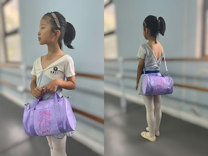 Dance Bag for Girls, Mini Ballet Tutu Bag, Age 2-6 (Lavender)