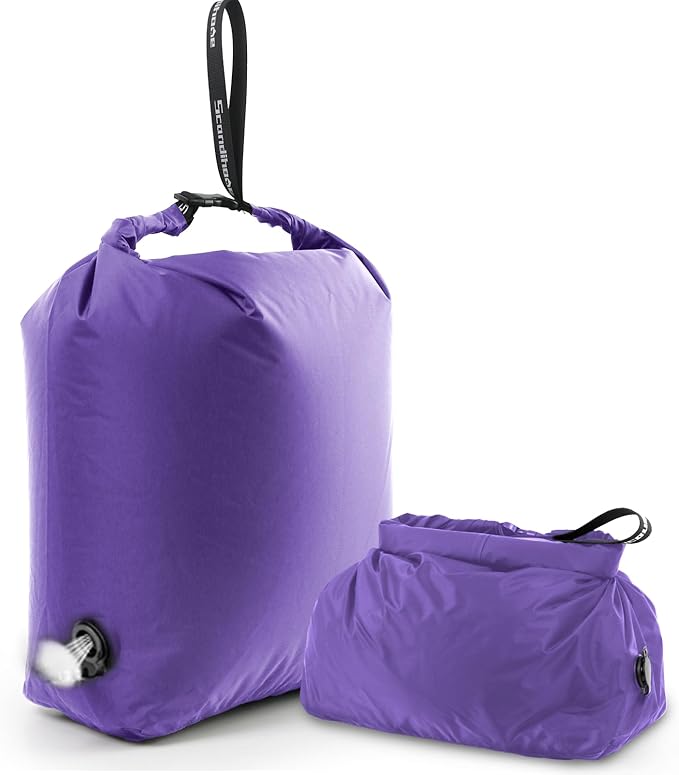 Travel Laundry Bag, Vacuum Compression Dirty Clothes Travel Bag Waterproof Wet Dry Bags Large Capacity Space Saver Bags Reusable Camp Clothes Organizer for Sports Dorm Laundromat (1 Pcs) (Purple, M）