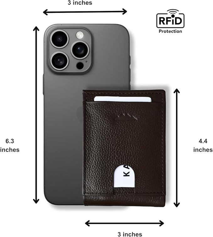 KARAKORAM LEATHER Artisan Made Premium Cowhide Leather Slim BiFold Wallet for Men | RFID Blocking Front Pocket Everyday Carry | Fits 12-14 Cards with 2 External Quick Access Slots (Mountain Mocha)