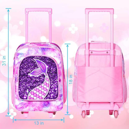 Kids Suitcase with Wheels for Girls and Boys, Rolling Carry on Luggage for Toddler Children