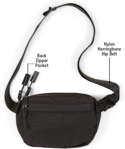 Baboon to the Moon Fanny Pack - Trendy, Compact, Water-Repellent Waist Bag in Multiple Colors and Sizes for Men and Women (Black, Mini (1.5L))