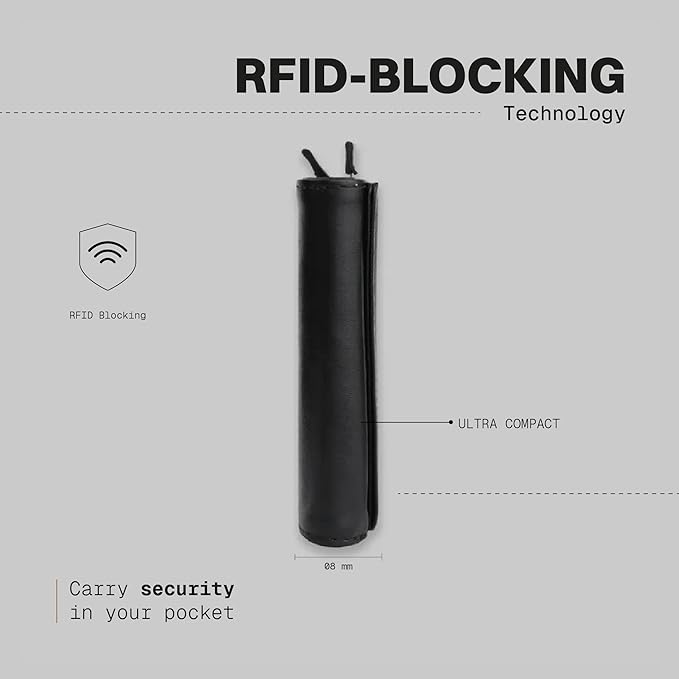 The Frenchie Co. - Speed Wallet Mini - Ultra-Slim RFID Card Holder - Quick-Access Pull Tab, Front Pocket Minimalist Design - Full-Grain Italian Leather