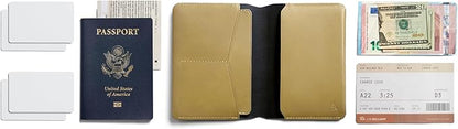 Bellroy Passport Cover (slimline travel wallet/pouch with card slots and space for cash plus travel documents) - Mustard
