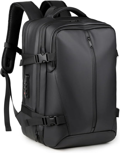 Vacuum Seal Travel Backpack 36-55L, Expandable Air Compression Vacuum System, Carry On with Lock Fits 17.3" Laptop, Water Resistant, Dry and Wet Separation