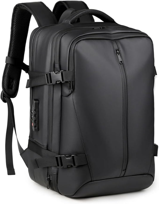 Vacuum Seal Travel Backpack 36-55L, Expandable Air Compression Vacuum System, Carry On with Lock Fits 17.3" Laptop, Water Resistant, Dry and Wet Separation