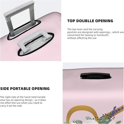 Flower Lette R Pink Luggage Cover Elastic Washable Stretch Suitcase Protector Anti-Scratch Travel Suitcase Cover for Kid and Adult S (18-21 inch suitcase)