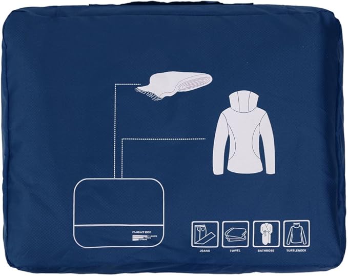 Packing Cubes Set Travel Luggage Organizers Suitcase Lightweight Accessories Navy Blue