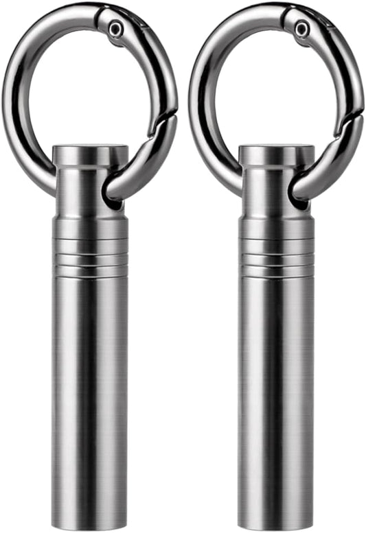 TISUR Small Keychain Pill Holder ，Titanium Metal Travel Pill Case Portable Pill Organizer Container for Purse Waterproof Keychain Pill Holder Medicine Bottle