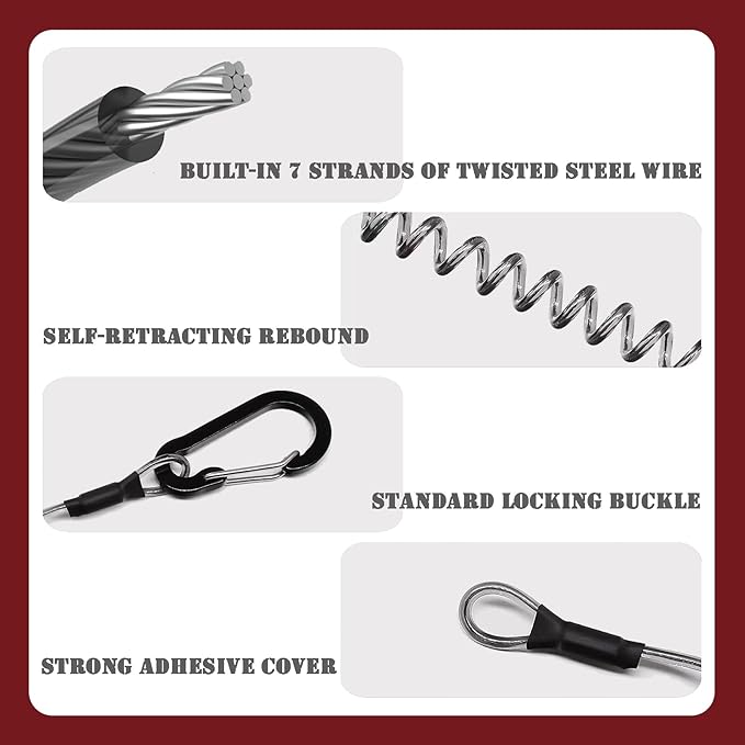 Passport Holder with Tether and Carabiner Clip to Prevent Loss and Theft, Rfid Passport Holder for Travel, Passport Cover, Wallet & Case for Men and Women (With Tether and Carabiner)