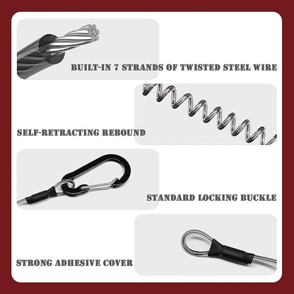 Passport Holder with Tether and Carabiner Clip to Prevent Loss and Theft, Rfid Passport Holder for Travel, Passport Cover, Wallet & Case for Men and Women (With Tether and Carabiner)