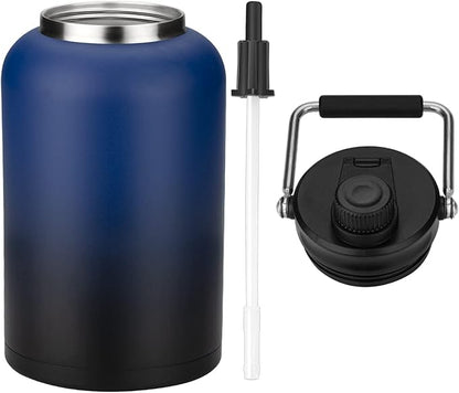 Zenbo One Gallon Jug with Straw, 128 oz Double Wall Vacuum Insulated Sports Water Bottle, Keeps Cold up to 48 Hours, Leak-Proof & Sweat-Proof Stainless Steel Water Jug for Gym, Outdoor & Camping