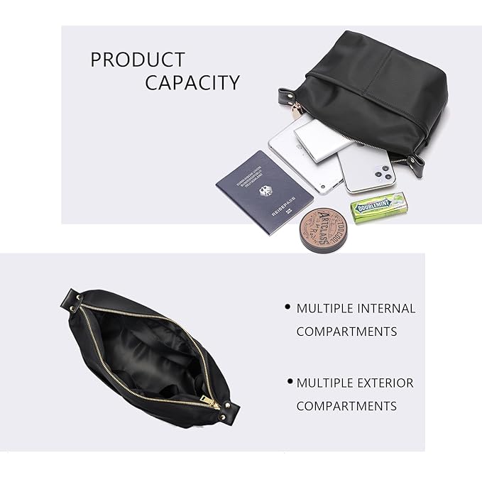 Insert Storage Bag Set Three Size Purse Organizer Cosmetic Bags with Compartments Makeup Travel Bags for Women Nylon (Small-nylon)