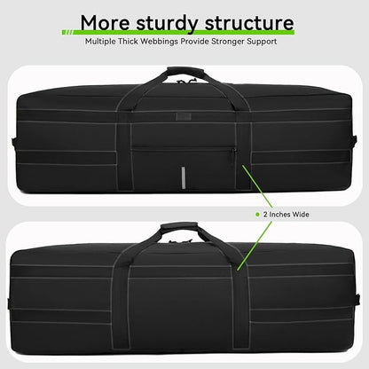 138L Extra Large Duffel Bag, 45.5'' Duffle Bag for Travel, Water Resistant & Foldable Luggage Bag, Camping Bag, Sports Equipment Storage Bag, Travel Tent Storage Bag, Moving Bag (Black)