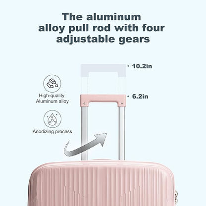 Nazhura Luggage Set, 3-Piece Hardside Suitcase Set, 20-inch Carry On, 24-inch, 28-inch Luggage