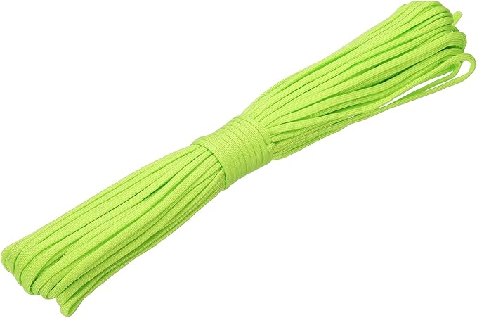 uxcell 4mm Nylon Rope, 10ft Portable Clothesline for Luggage and Backpack Tie Downs, Hanging Clothes, Swings, Camping and Mountaineering Tie Downs, Fluorescent Green