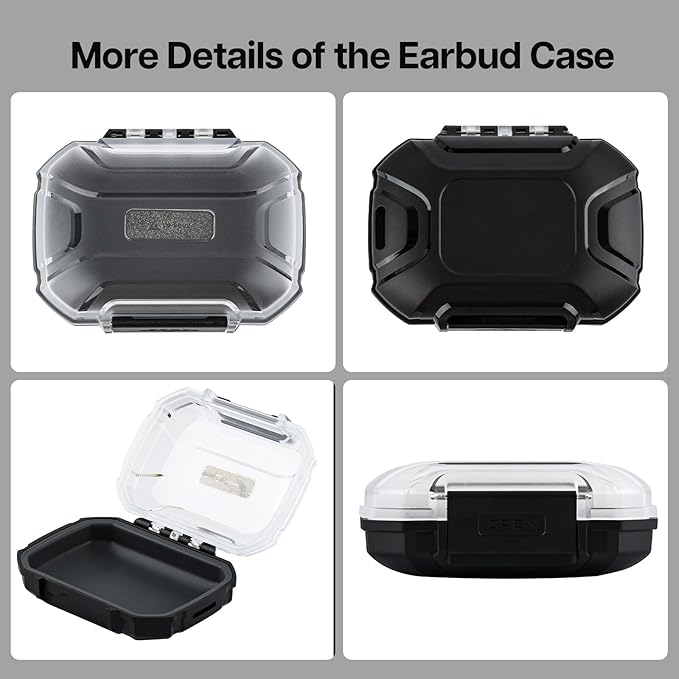 Linsoul LC02 in Ear Monitor Case, Portable Earbud Hard Case, Waterproof Earphone Storage Box, Travel Carrying Case for Headphones and IEM Cables, Fit for ZS10 PRO Cadenza Supermix4 Hype4 Zero:2 Zonie