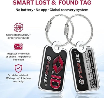 Forge TSA Approved Luggage Locks 4 Digit Combination TSA Travel Locks with TSA008, Open Alert Indicator, Zinc Alloy Body for Luggage, Suitcase, Backpack, and More. 2 Black Locks and 2 TSID.