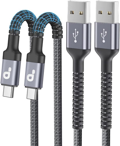 USB C Cable 10FT, 2Pack Long USB A to USB C Charger Cable, Type C Cable 3A Fast Charging Upgraded Extra Durable Braided USBC Cord Compatible with iPhone 17/16 15 Pro Max/Samsung Galaxy S23/LG and More