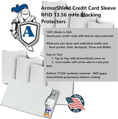 Semper Paratus Gear TYVEK Credit Card Sleeves Protectors 100% MADE IN USA - For Travel wallet or purse. RFID Blocking 13.56 Blank White SPG-TYVEK-RFID-CCP Semper Paratus