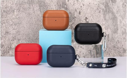 AirPods Pro Full Grain Leather Case, Lopie [Handmade Series] Cowhide AirPods Pro Cover Protective Skin, Shockproof Shell Dust/Dirt Proof Case for AirPod Pro (Not for AirPods Pro 2nd Gen) - Red