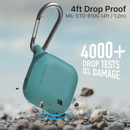 Catalyst Waterproof Case for AirPods 4 - Drop Protection for Apple AirPods 4th Generation with Carabiner, Wireless Charging Silicone Cover for Apple AirPods 4 Case for Women and Men
