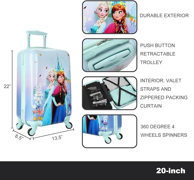 Bioworld Frozen Elsa & Anna Arendelle Castle 20" Rolling Luggage