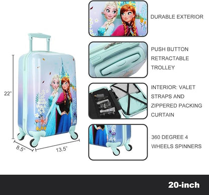 Bioworld Frozen Elsa & Anna Arendelle Castle 20" Rolling Luggage