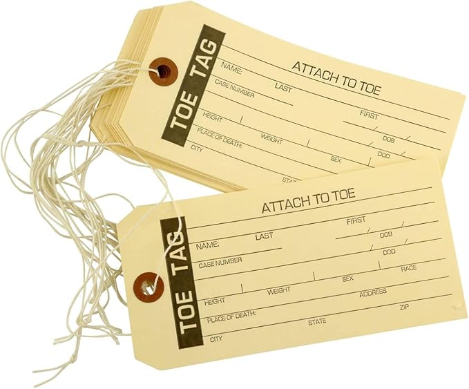 Crime Scene Toe Tag (100pk)