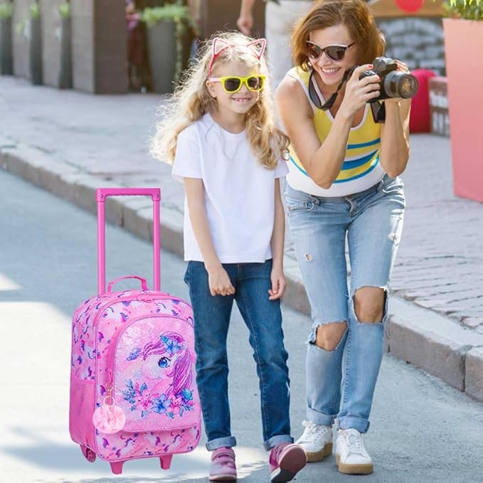 KLFVB Kids Luggage for Boys Girls, Cute Rolling Wheels Suitcase for Toddler, Children Travel Carry on Suitcase