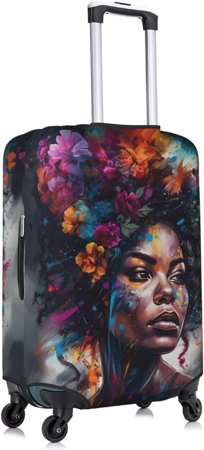 Suitcase protector cover tsa approved luggage cover for Suitcase Washable Suitcase Protector Anti-scratch Suitcase cover Large African American Afro Woman, stlye100