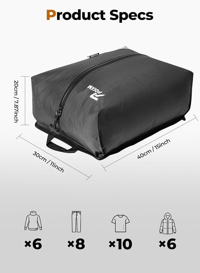 Vacuum Bags for Travel with Pump, Reusable Space Saver Bag, IP67 Waterproof Vacuum Packing Cubes for Travel Suitcases and Backpack (3PC + PUMP)