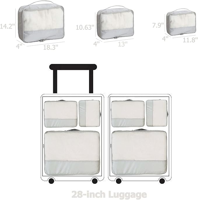 DoubleTrip Packing Cubes for Suitcases Carry on Luggage Organizer 6 Set Travel Accessories Lightweight Storage Bag Space Saver Clothes Pouch Large