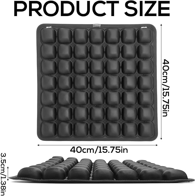 3D Airplane Seat cushion， Type Inflatable Travel Seat Cushion，Ergonomic Comfort Support ， Suitable for wheelchairs Car, Office, Home Living (Black)