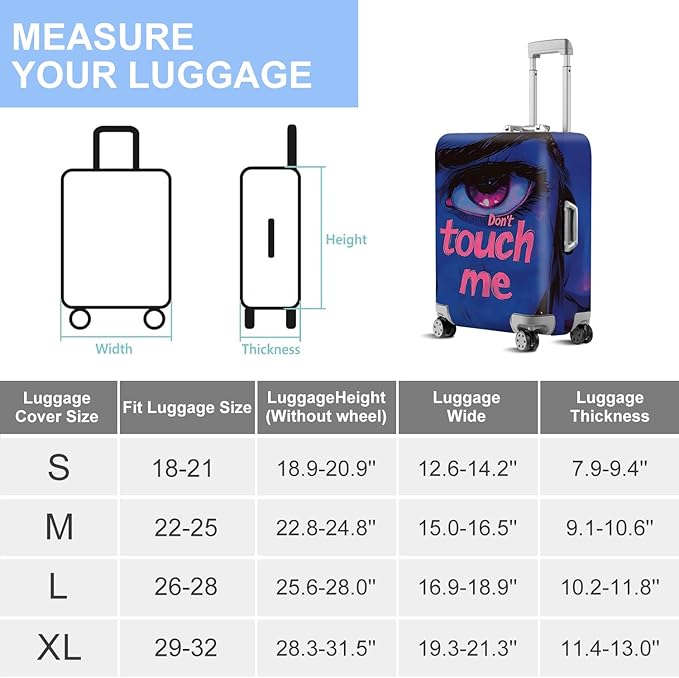 ANNA QUEEN Travel Luggage Cover Suitcase Protector Suitcase Cover Anti-Scratch,Stretchable Bag Cover Washable Durable Polyester