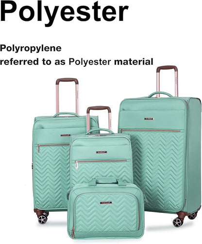 Travelhouse Luggage Set, Softside Suitcase 4-Piece (16/20/24/28), Expandable Lightweight Luggage Sets with Duffel Travel Bag,Suitcase with Double Spinner Wheels