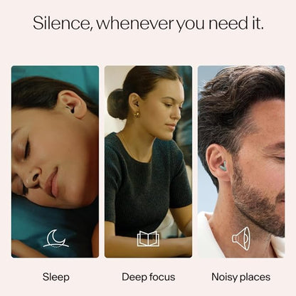 Alpine Silence Earplugs for Sleep, Focus & Travel - V-Shape Snug Fit & Soft Oval Tips – 4 Sizes XS/S/M/L - Comfortable, Reusable Hearing Protection - up to 25dB – Green