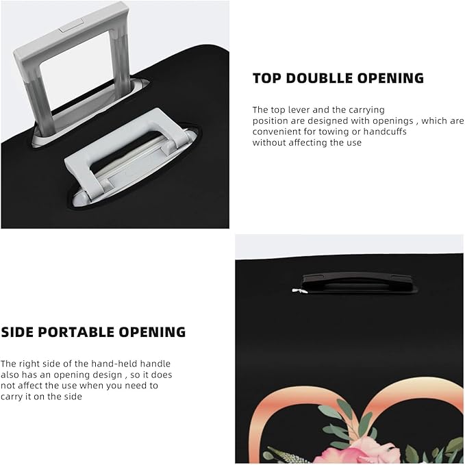 Floral Letter B Travel Luggage Cover Spandex Suitcase Protector Elastic Washable Stretch,Size XL(Fit 29-32inch Suitcase)