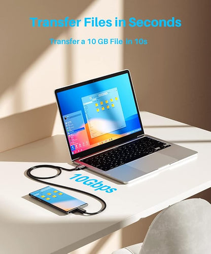 USB C Android Auto Cable 10Gbps Data Transfer [6ft 2Pack] 3A USB C Charger USB 3.2 Gen2 Type C Fast Charging Cord for iPhone 16/15 Pro Max Car Play, Samsung Galaxy S24/S23/S22/S21/S20, PS5, Pixel 8/9