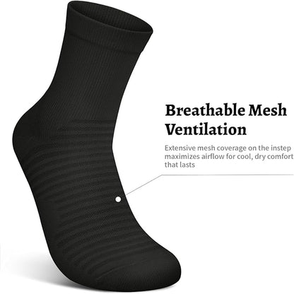 Compression Running Ankle Socks for Men and Women (6 Pairs), Quarter Athletic Socks for Running, Cycling, Golf, Work