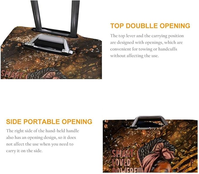 Travel Suitcase Protector African American Girl Elastic Protective Washable Luggage Cover With Concealed Zipper Suitable For 18-32 Inch (L (for 25--28 inch luggage))