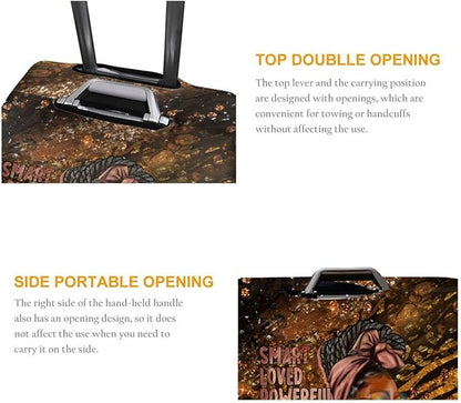 Travel Suitcase Protector African American Girl Elastic Protective Washable Luggage Cover With Concealed Zipper Suitable For 18-32 Inch (L (for 25--28 inch luggage))