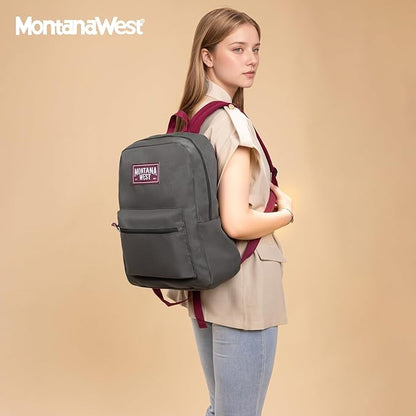 Montana West Backpack for Women Men 2 PCS Lightweight College Bookbags Casual Daypack Backpacks for Commute & Travel