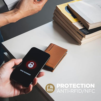 VULKIT Card Holder Wallet with Double ID Windows RFID Blocking Pop Up Wallet Minimalist Design for 12 Cards