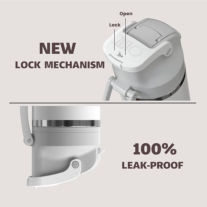 OISIZ Insulated Water Bottle 24 oz with 2 in 1 Spout and Straw Lid,One Click Safety Lock,100% Leakproof,Keep Cold 24H,Vacuum Stainless Steel Water Bottle for School,Travel and Sports,Dishwasher Safe