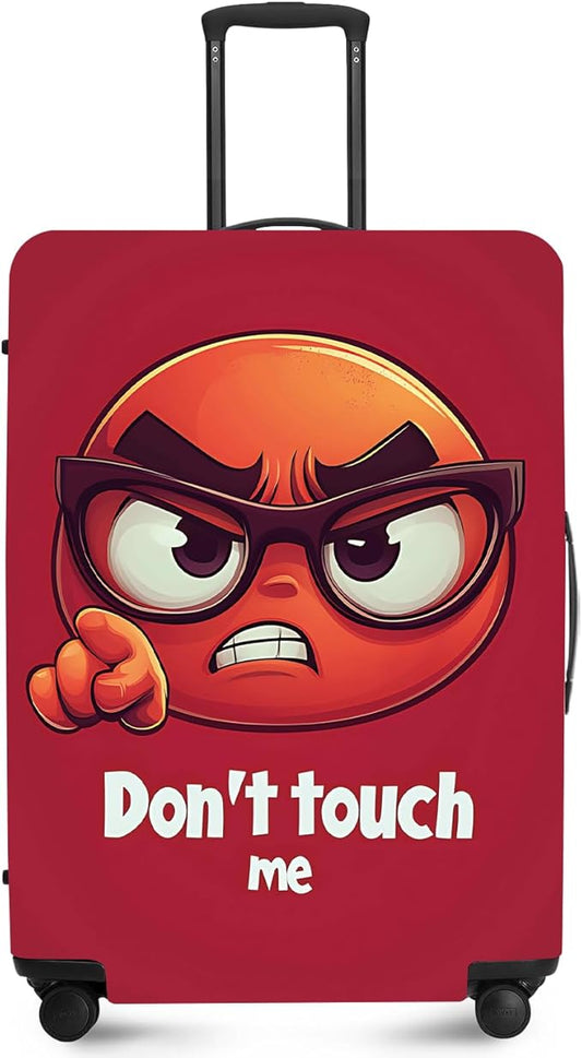 ANNA QUEEN Don't Touch Me Red Luggage Cover Washable Suitcase Protector Suitcase Cover Anti-Scratch,Stretchable Fit for 18-32Inch Luggage,Travel Bag Cover L(fits 26-28Inch suitcase)