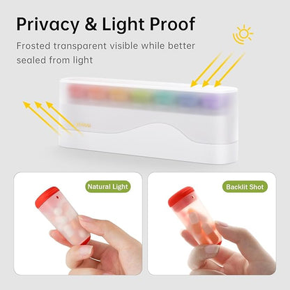 Weekly Pill Organizer 1 Time a Day, KOVIUU Removable Pill Box 7 Day, Portable Travel Pill Case, Once Daily Medication Container Holder, Week Pillbox Dispenser for Vitamin Medicine Supplement, White