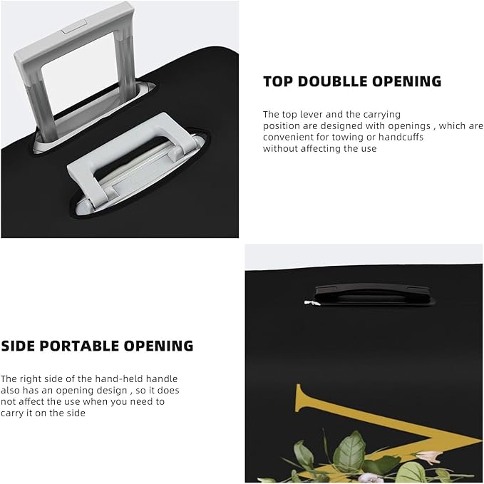 Decorative W Suitcase Protectors Elastic Washable Luggage Covers With Concealed Zippers For 18-32 Inch Luggage (Size M: Fits 22-24 Inch)