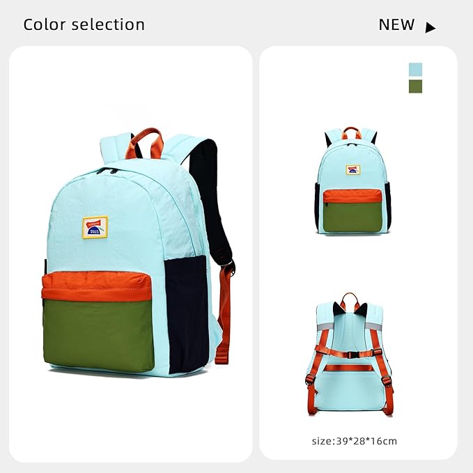 willikiva Kids Backpack for School Boys Girls Teens Toddler Backpack Waterproof Kindergarten Preschool Elementary Bookbag Children Travel Bag(Light Blue Green,Medium)