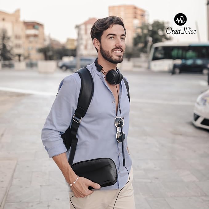 OrgaWise Electronics Organizer, Electronic Accessories Bag Travel Cable Organizer Three-Layer for iPad Mini, Kindle, Hard Drives, Cables, Chargers