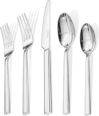 KINGSTONE Silverware Set, 30-Piece Flatware Cutlery Set Premium Stainless Steel, Service for 6, for Kitchen, Home, Wedding, Party, Mirror Polished and Dishwasher Safe